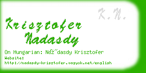 krisztofer nadasdy business card